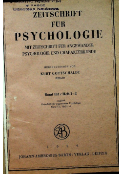 Zeitschrift fur psychologie