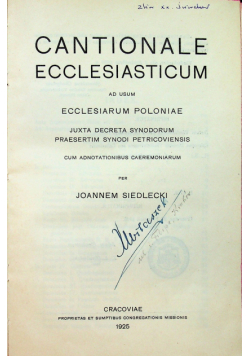 Cantionale ecclesiasticum 1925 r.