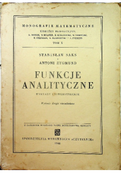 Funkcje analityczne tom X 1948 r