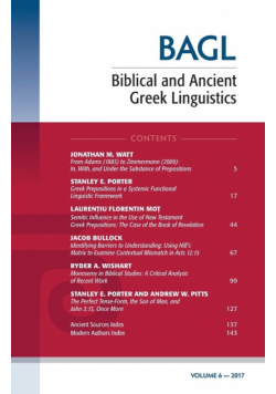 Biblical and Ancient Greek Linguistics, Volume 6