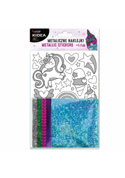 Metaliczne naklejki zestaw kreatywny Unicorn KIDEA