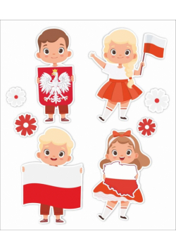 Dekoracje okienne dwustr. - Patriotyczne.. 02 8szt
