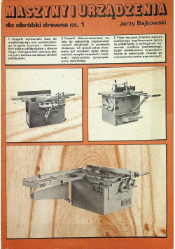 Maszyny i urządzenia do obróbki drewna cz.1