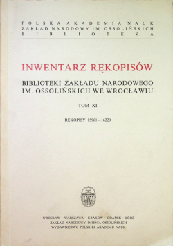 Inwentarz Rękopisów Tom XI