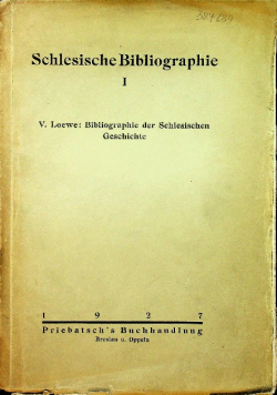 Schlesische Bibliographie 1927r