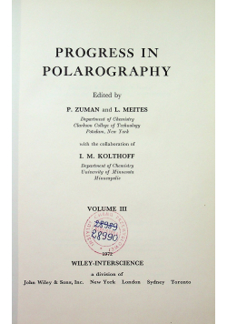Progress in polarography vol 2