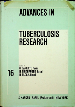 Advances in Tuberculosis Research Tom 16