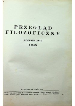 Przegląd filozoficzny rocznik XLIV 1948 r.