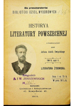 Historya literatury żydowskiej Tom VI Część II 1903 r