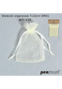 Woreczki organzowe ecru 7x10cm 10szt