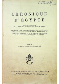 Chronique D egypte 109 - 110 tome LV