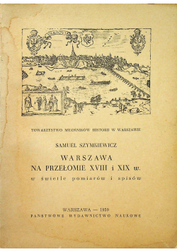 Warszawa na przełomie XVIII i XIX w