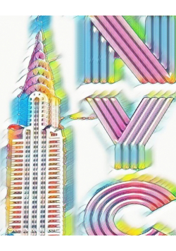 Rainbow Chrysler Building Writing  Drawing Journal
