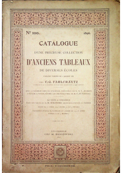Catalogue d une precieuse collection d anciens tableaux de diverses ecoles 1896 r