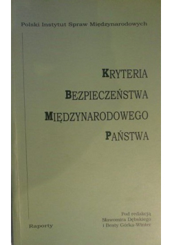Kryteria bezpieczeństwa międzynarodowego państwa
