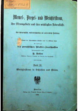 Memel Pregel und Wechselstrom band 3 1899 r.