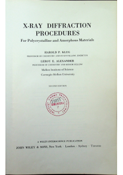 X-Ray Difreaction Procedures