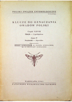 Klucze do oznaczania owadów Polski Część XXVII Zeszyt 37