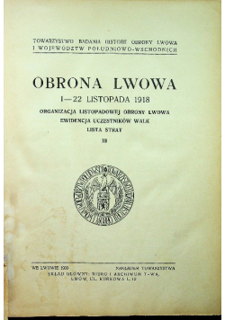 Obrona Lwowa tom III  1936 r