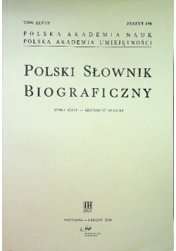 Polski Słownik Biograficzny Tom XLVI / 3 Zeszyt 190