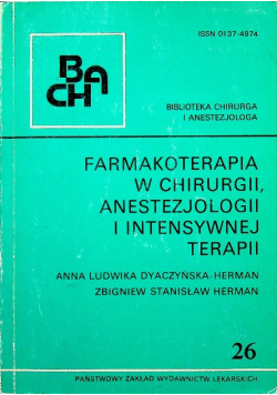 Farmakoterapia w chirurgii anestezjologii