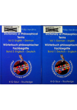 Dictionary of Philosophical Terms Band 1 i 2