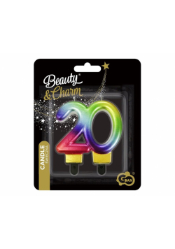Świeczka liczba 20 urodziny Beauty&Charm 7,5cm