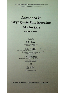 Advances In Cryogenic Engineering Materials Volume 40 Part A