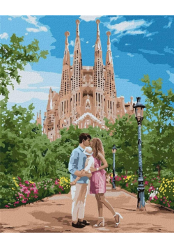 Malowanie po numerach - Podróż do Barcelony 40x50