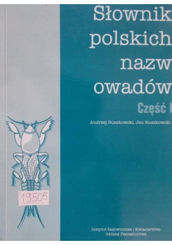 Słownik polskich nazw owadów część I