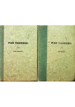 Pan Tadeusz 1 i 2 reprint z 1834 r