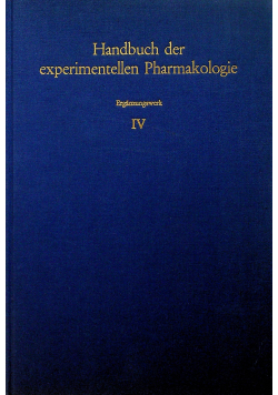 Handbuch der experimentellen Pharmakologie IV Reprint z 1937