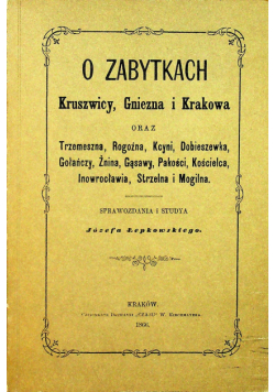 O zabytkach reprint z 1866 r