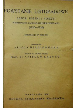 Powstanie listopadowe 1930 r.