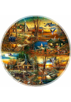 Puzzle 1000 Domki w lesie