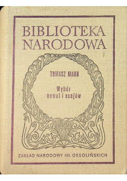 Mann Wybór nowel i esejów