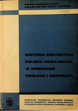 Historia kontaktów polsko rosyjskich w dziedzinie geologii i geografii