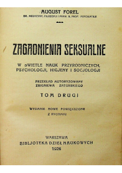 Zagadnienia seksualne tom I i II 1926 r