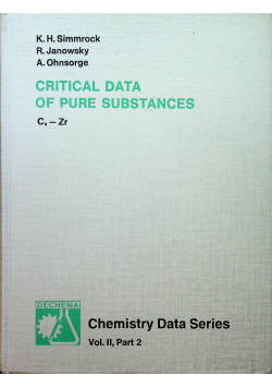 Critical data of pure substances vol II part 2