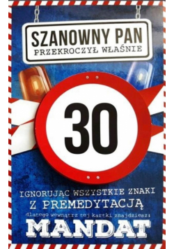 Karnet Urodziny 30 męskie JCX - 009