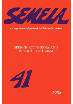 Speech Act Theory and Biblical Criticism