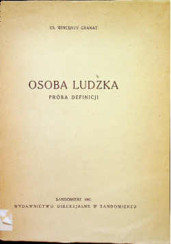 Osoba ludzka Próba definicji