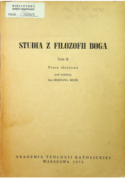 Studia z filozofii Boga tom II