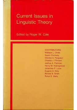 Current Issues in Linguistic Theory