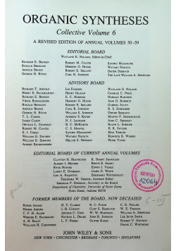 Organic Syntheses Volume 6