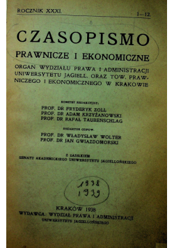 Czasopismo prawnicze i ekonomiczne 2 roczniki ok 1938 r