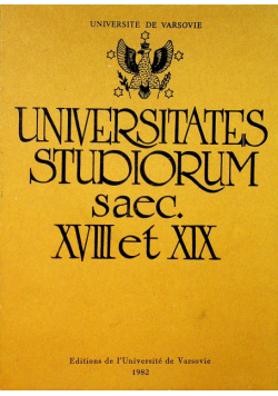 Universites Studiorum saec XVVIII et XIX