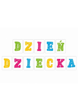 Litery dekoracyjne A4 - Dzień dziecka 12el