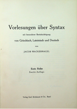 Vorlesungen uber Syntax 1926 r