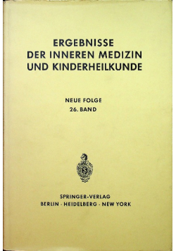 Ergebnisse der inneren medizin und kinderheilkunde